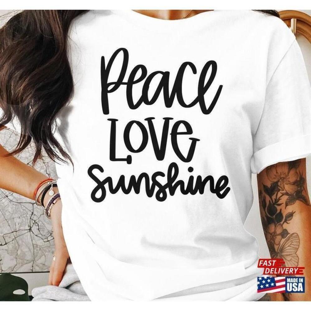Peace Love Sunshine Summer Baseball Graphic Unisex T-Shirt